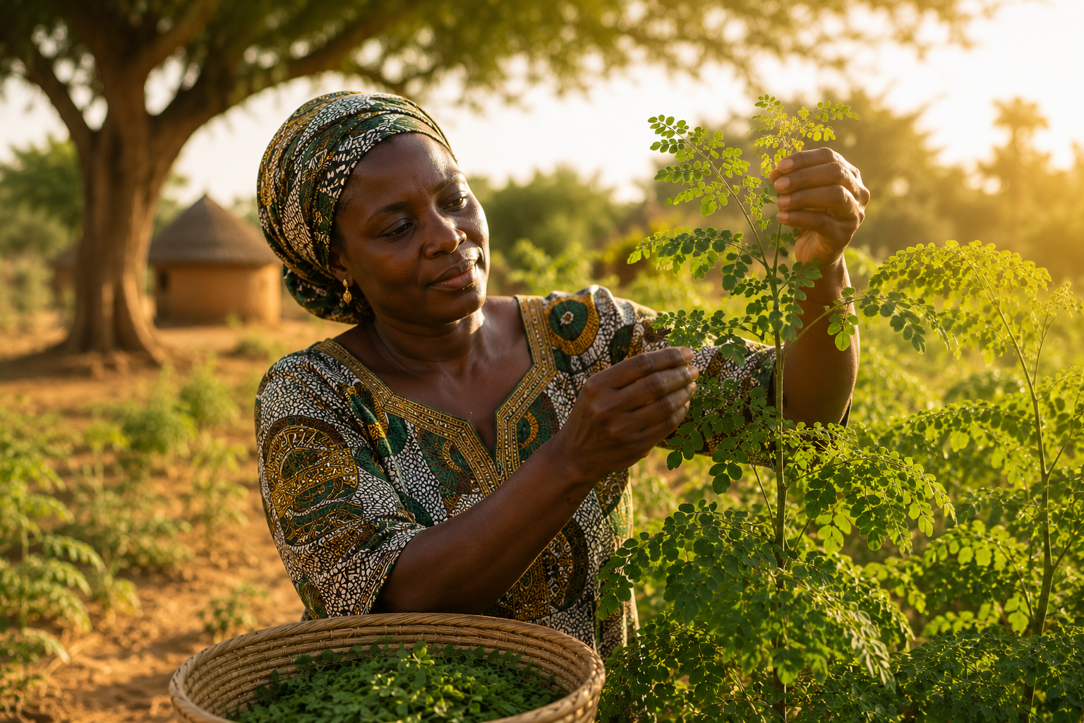 Femme sénégalaise et moringa
